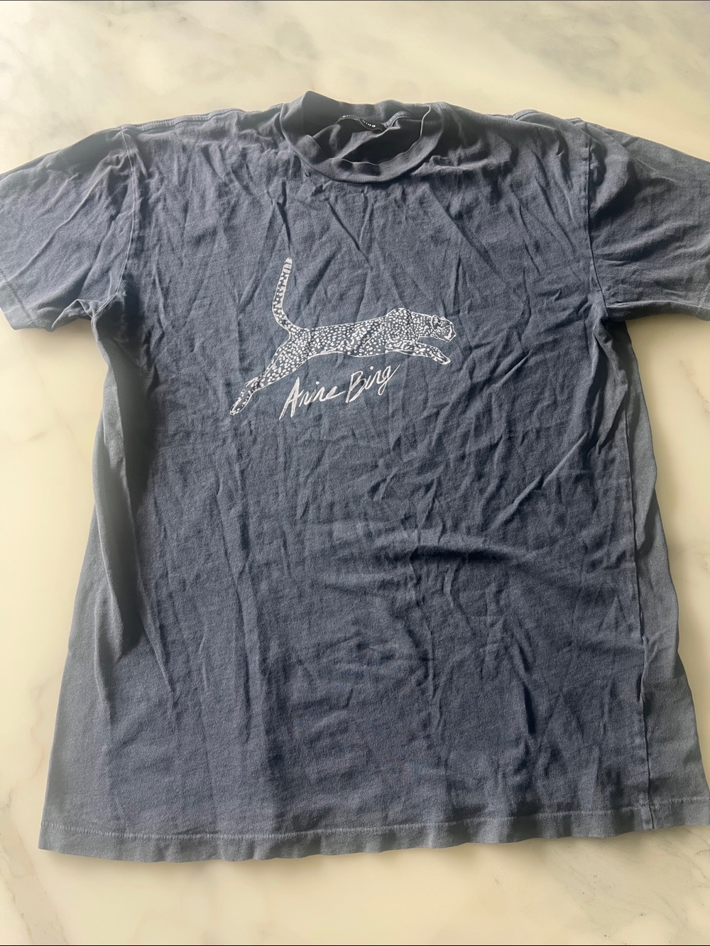 Anine Bing walker Tee with White Leopard Graphic